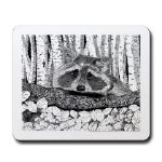 Raccoon Pen and Ink Mousepad by NANCE